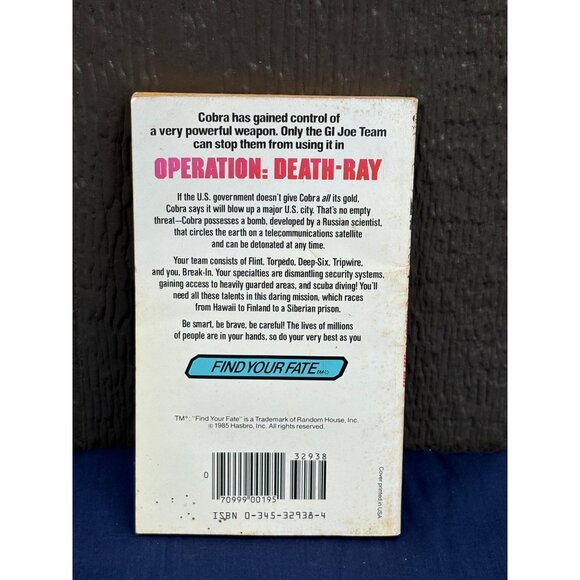 G.I. Joe Operation: Death-Ray Vintage Paperback Book Find Your Fate 1st Edition - Picture 6 of 10